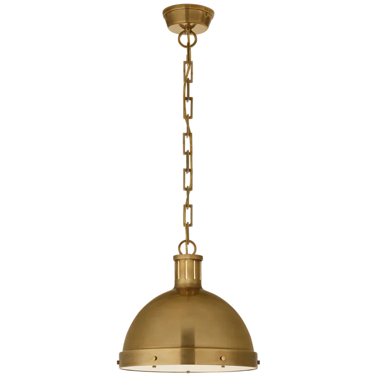 Hicks Large Globe Pendant Light in Bronze & Antique Brass