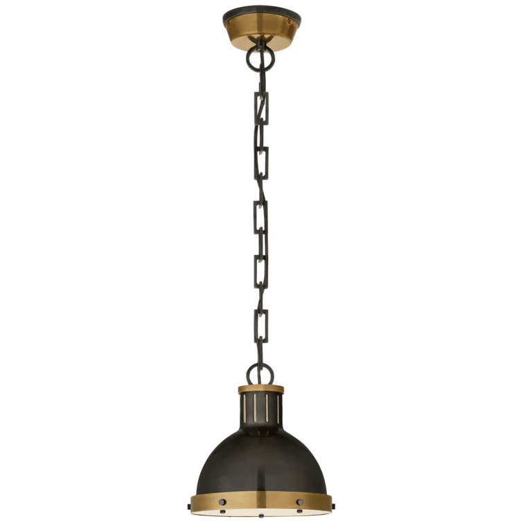 Hicks Bronze and Antique Brass 9'' Globe Pendant Light