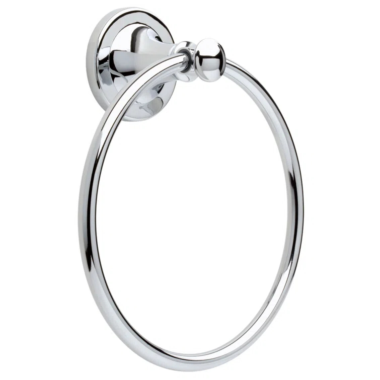 Delta Silverton Wall Mount Round Closed Towel Ring Bath Hardware Accessory in Polished Chrome 132889