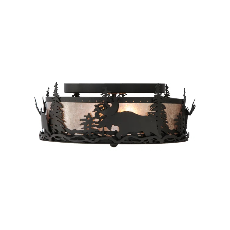 Rustic Lodge Mica Flush Mount