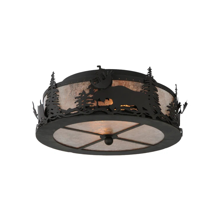 Rustic Lodge Mica Flush Mount