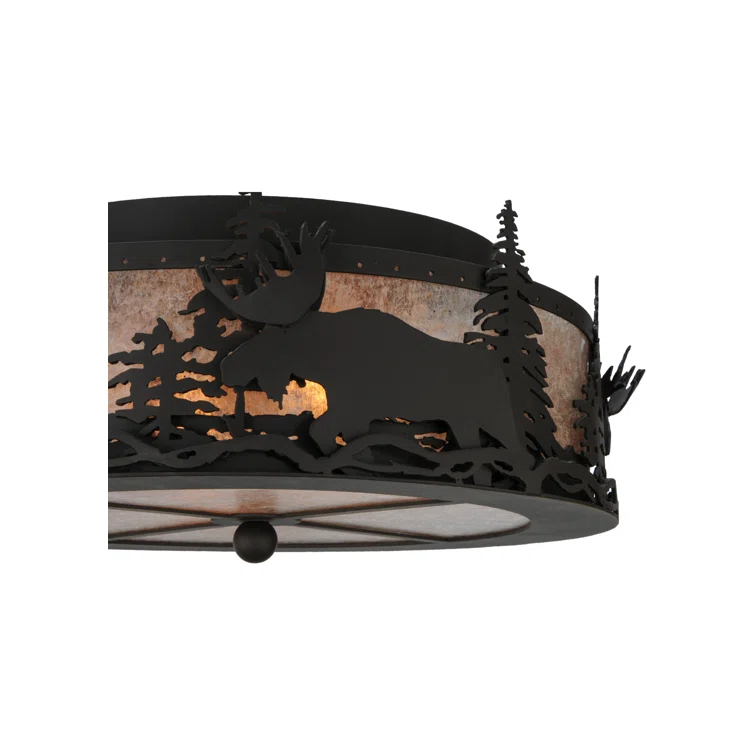 Rustic Lodge Mica Flush Mount