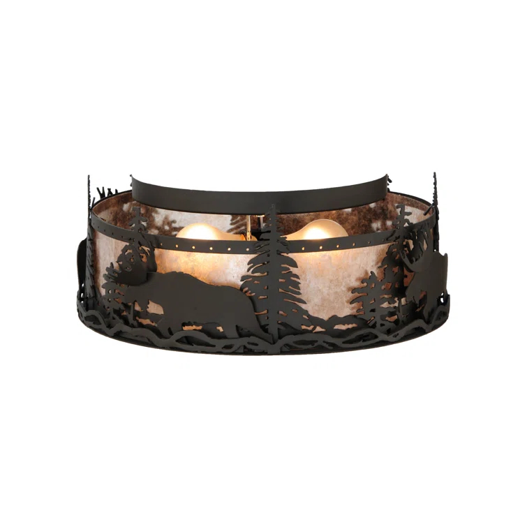 Rustic Lodge Mica Flush Mount