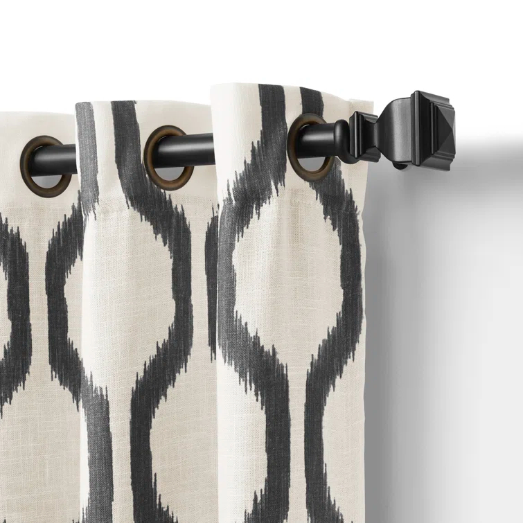 Clayburgh Geometric Room Darkening Grommet Single Curtain Panel
