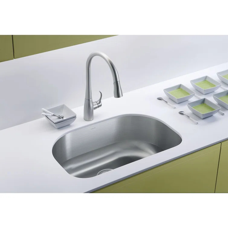 Cinch 26.4'' L Undermount Single Bowl Stainless Steel Kitchen Sink
