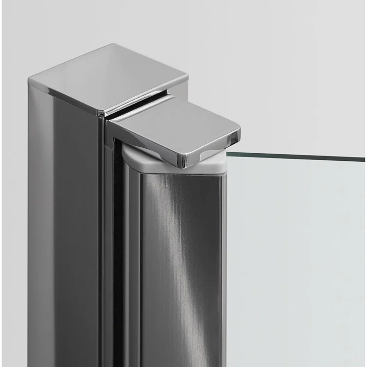 Whiston 32 In. x 56-15/16 In. Pivot Bath Screen in Silver Frame Finish with Smooth/Clear Glass Texture Tub Door