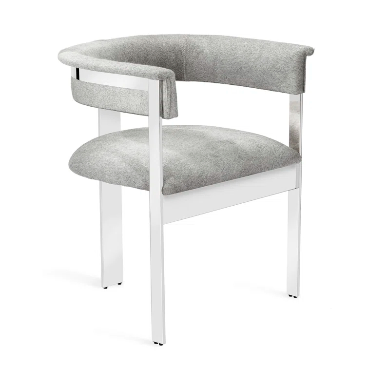 Darcy Leather Upholstered Metal Arm Chair