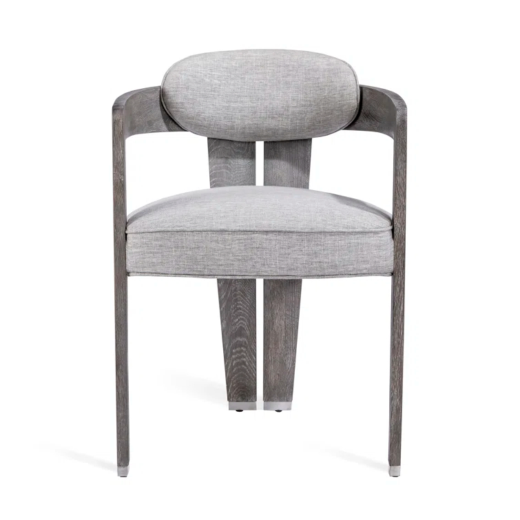 Maryl 20'' H Linen Upholstered Oak Armchair