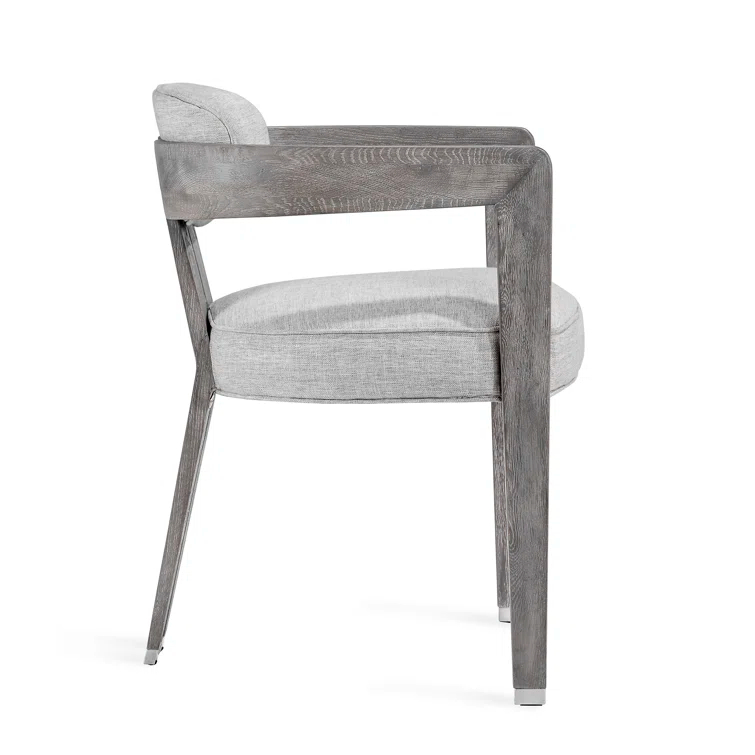 Maryl 20'' H Linen Upholstered Oak Armchair
