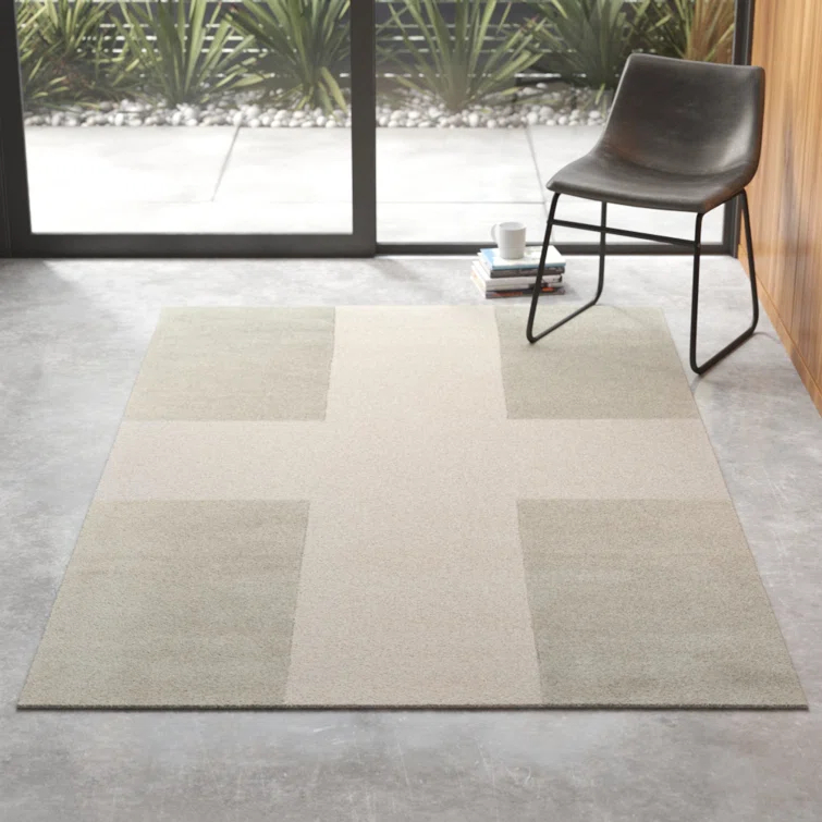 Delmar Geometric Handmade Tufted Wool Gray/Beige Area Rug