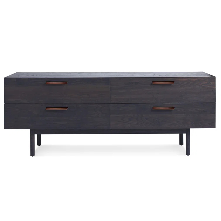 Shale Solid Wood 72'' W 4 - Drawer Dresser
