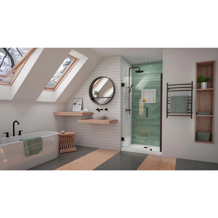 Unidoor-LS 39'' W x 72" H Hinged Frameless Shower Door with ClearMax Technology