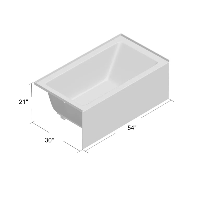 Apron Soaking Acrylic Bathtub