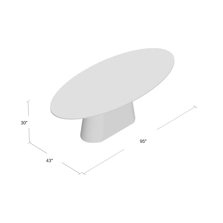 Raul 95" Pedestal Dining Table