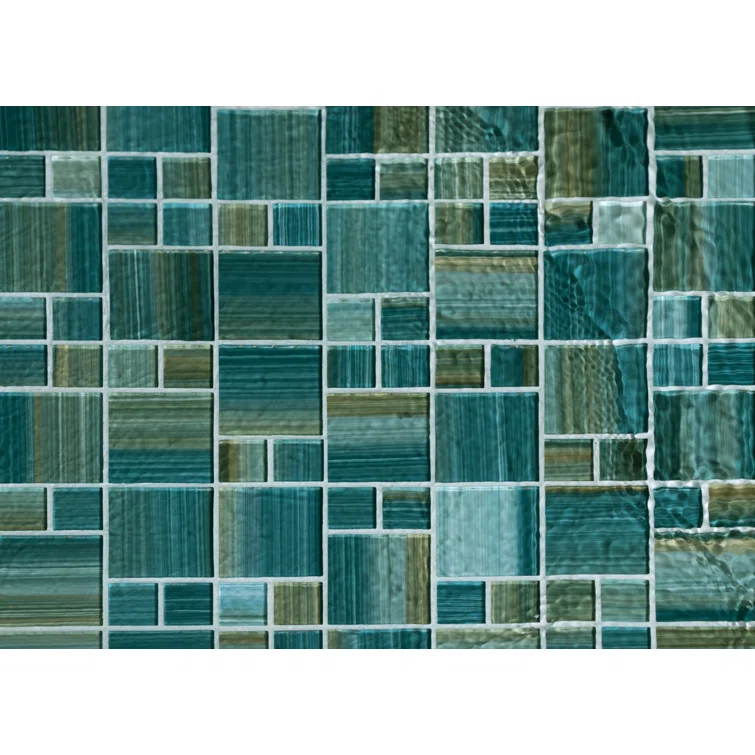 Swimming Pool Random Sized Straight Edge Glass Mosaic Tile