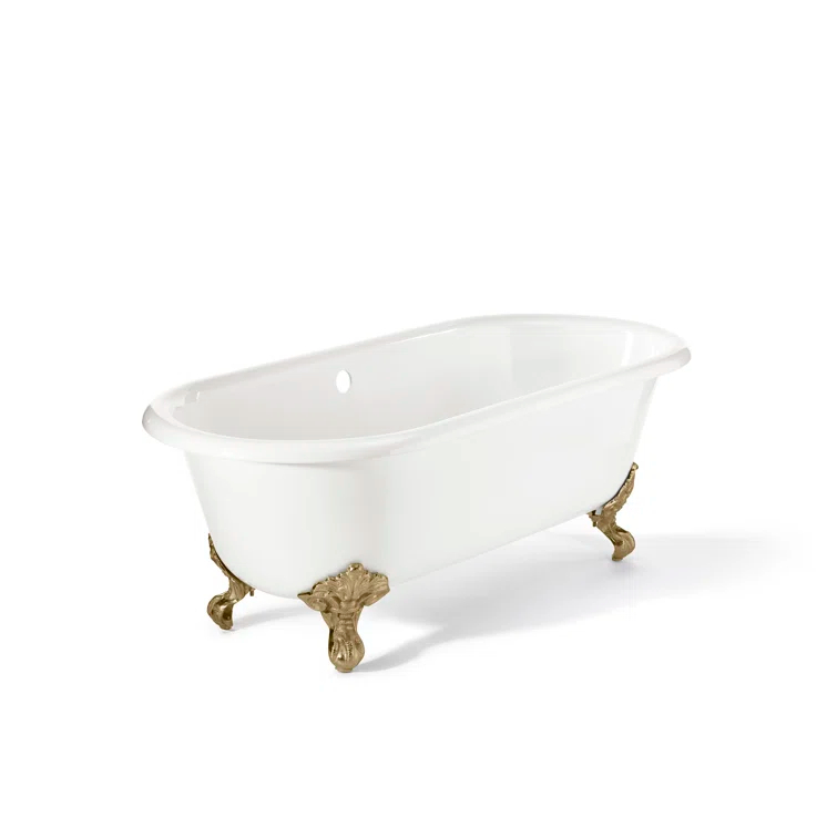 Regal 70'' White Cast Iron Clawfoot Freestanding Bathtub