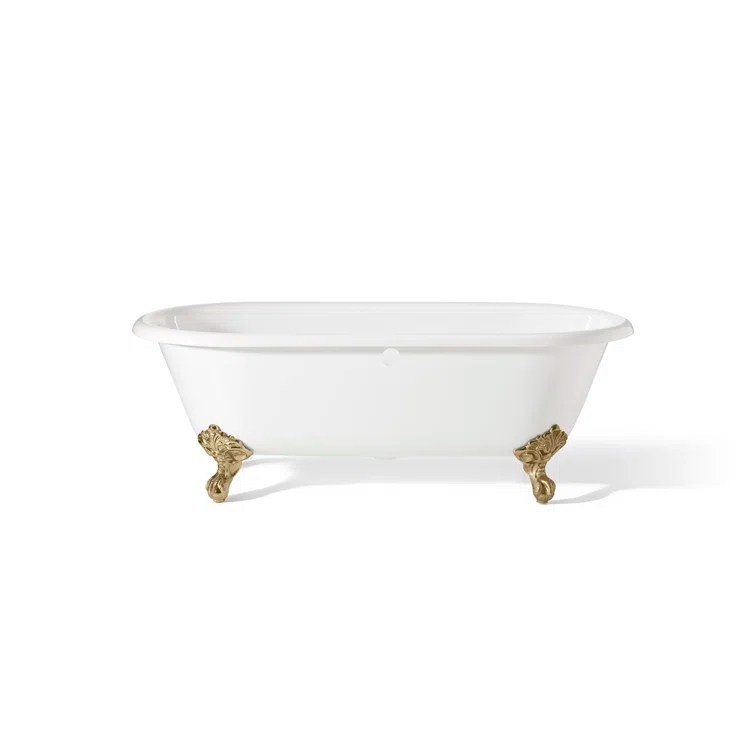 Regal 70'' White Cast Iron Clawfoot Freestanding Bathtub