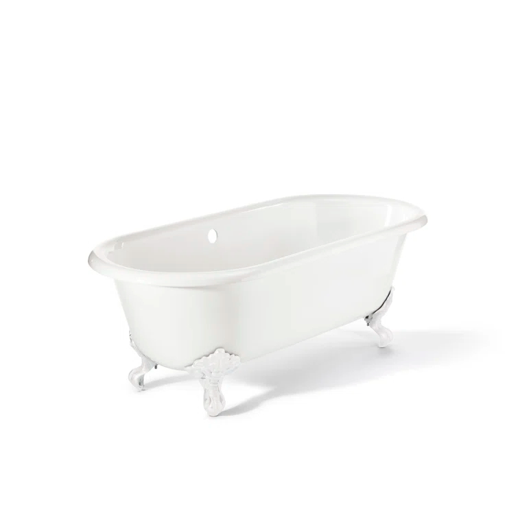 Regal 70'' White Cast Iron Clawfoot Freestanding Bathtub