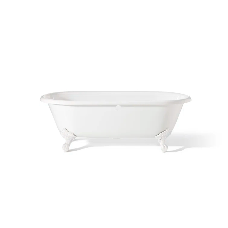 Regal 70'' White Cast Iron Clawfoot Freestanding Bathtub