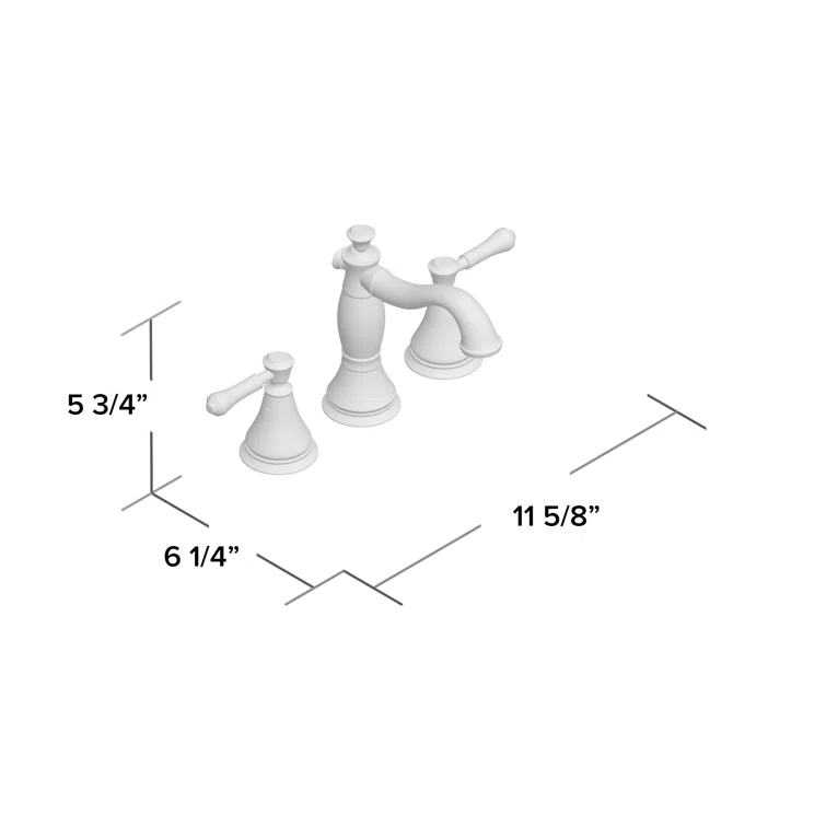 Cassidy Widespread Bathroom Faucet 3 Hole, 2-handle Bathroom Sink Faucet with Drain Assembly
