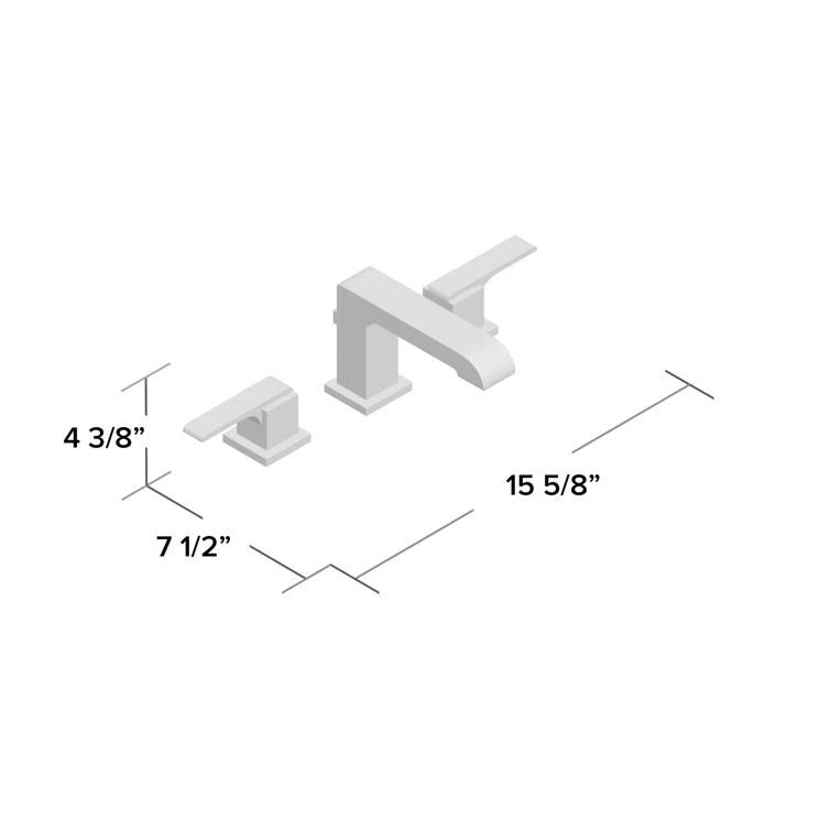 Ara Widespread Bathroom Faucet 3 Hole, 2-handle Bathroom Sink Faucet with Drain Assembly