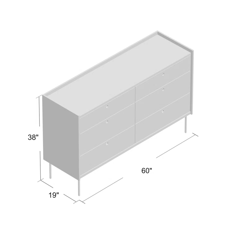 Peek 60'' W 6 - Drawer Dresser