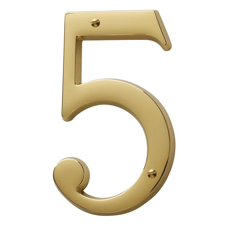 4.75" H Brass House Number