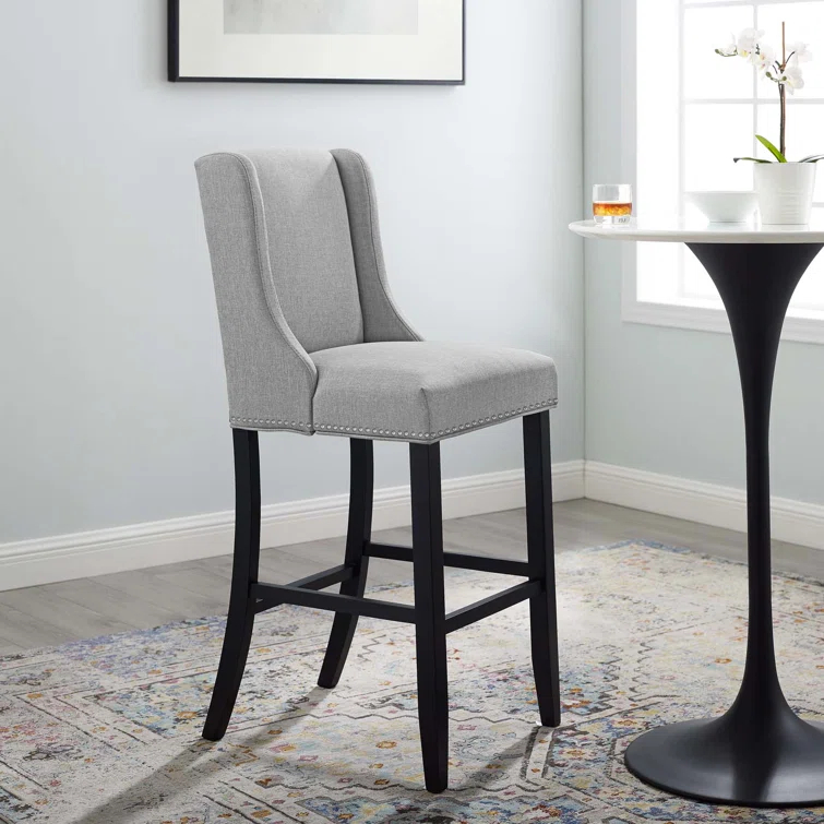 Modway Baron Upholstered Fabric Bar Stool