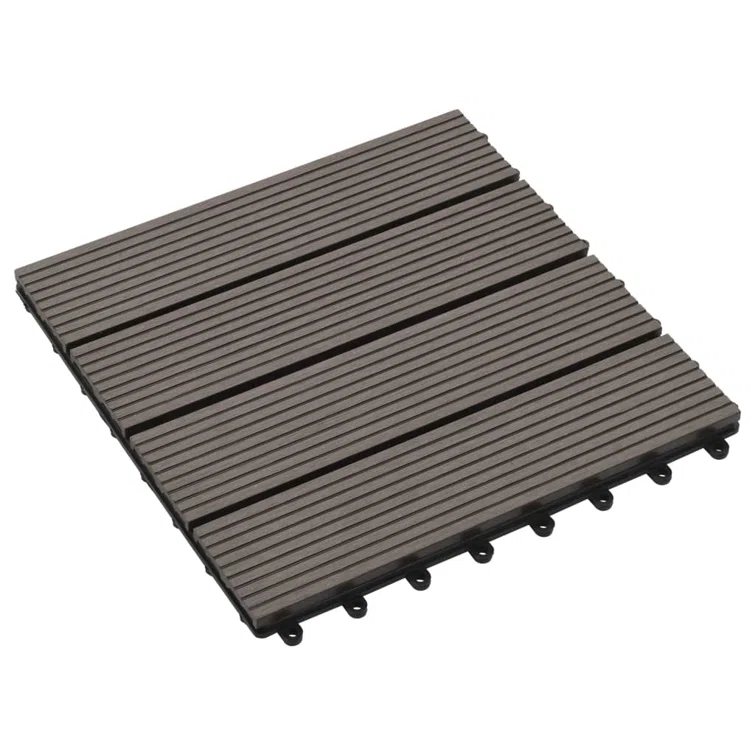 VidaXL 11 Pieces Decking Tiles WPC 11.8" x 11.8" 1 Sqm