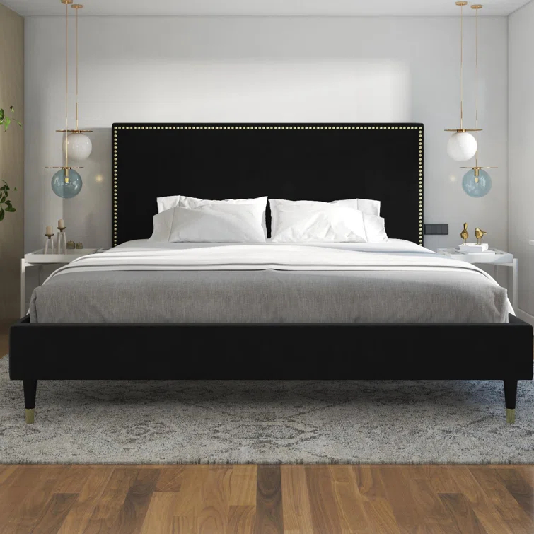 Audrey Upholstered Low Profile Platform Bed