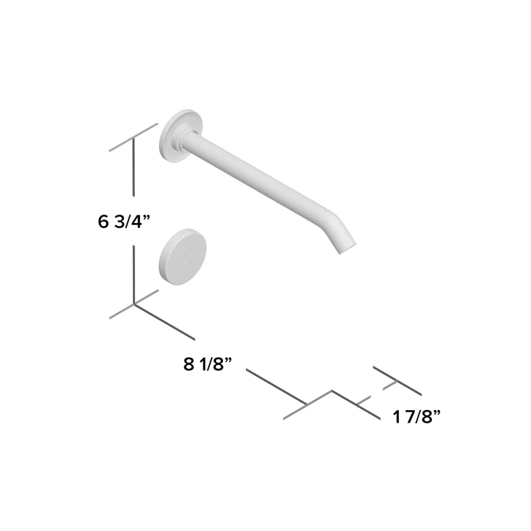 Purist® Wall-Mount Commercial Bathroom Sink Faucet Trim with 8-1/4" 35-Degree Spout and Insight Technology