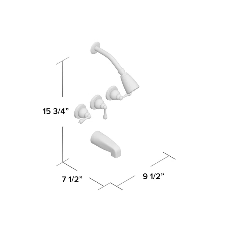 Kingston Brass Victorian Triple-Handle Tub and Shower Faucet