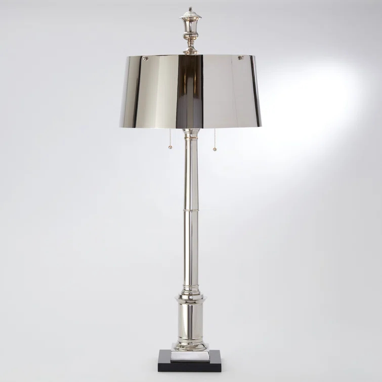 Grand Library 48" Nickel Table Lamp with Marble Base