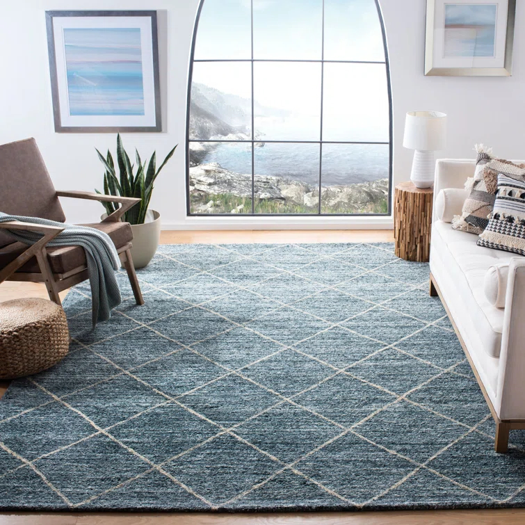 Moniz Hand Tufted Wool Geometric Rug