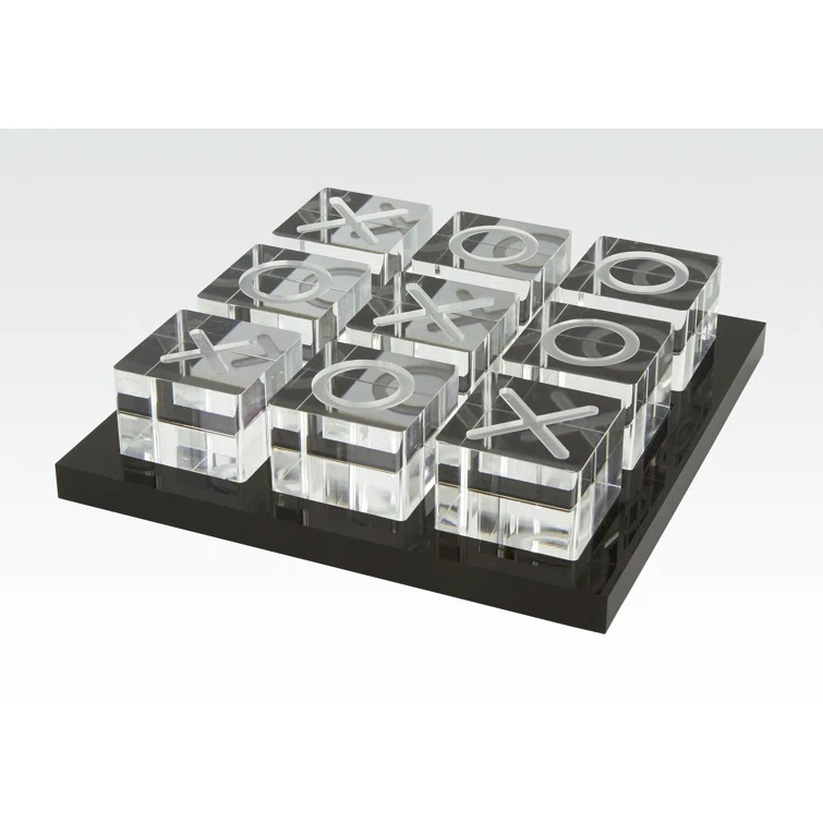 Black and Clear Acrylic Tic Tac Toe Game Set