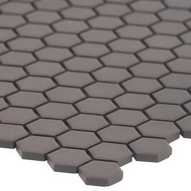 Slim 10.23" x 11.81" Matte Porcelain Floor and Wall Mosaic Tile