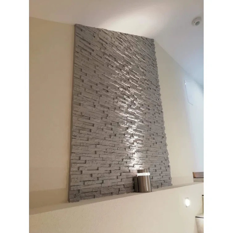 Stone 23.5" x 23.5" Seamless Glue-up 3D Wall Panels
