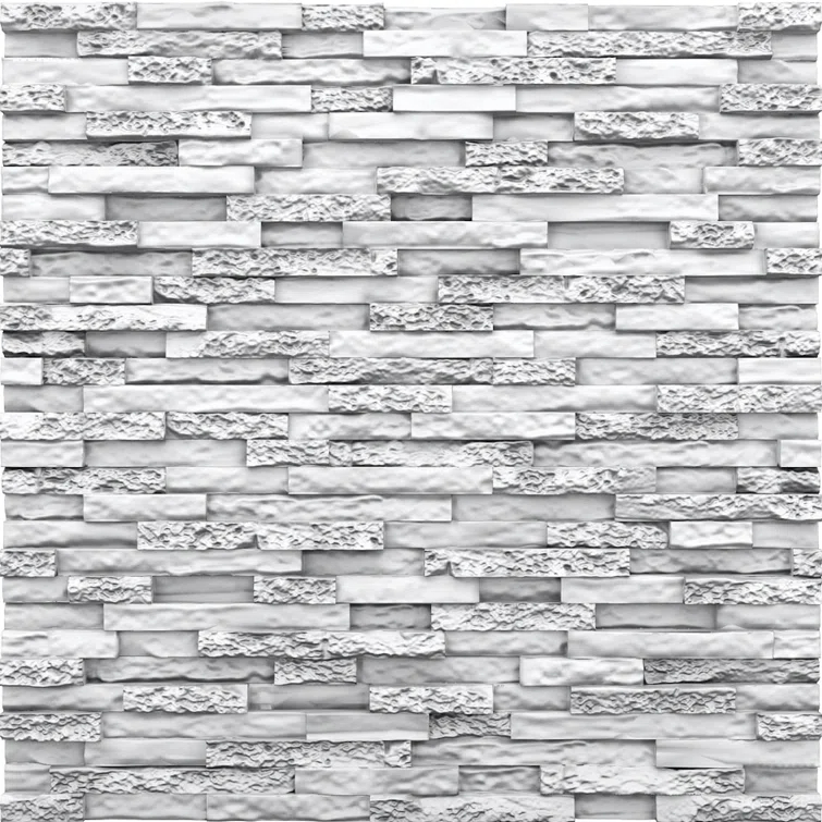 Stone 23.5" x 23.5" Seamless Glue-up 3D Wall Panels