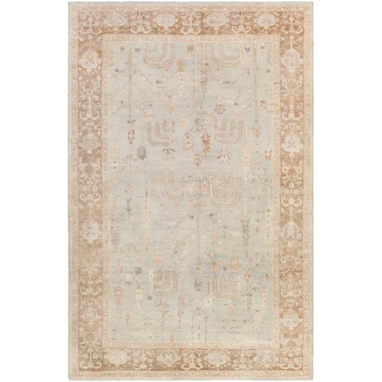 Normandy Hand-Knotted Light Gray Wool 6' x 9' Area Rug
