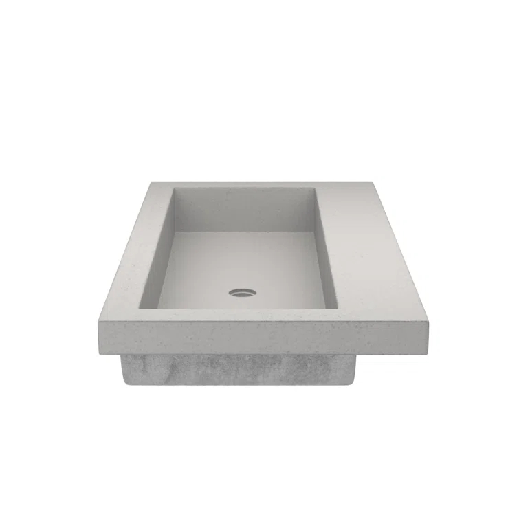 Native Stone Handcrafted Concrete 36" Trough Bathroom Sink