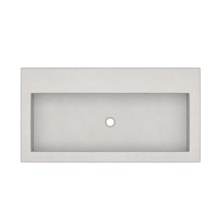 Native Stone Handcrafted Concrete 36" Trough Bathroom Sink