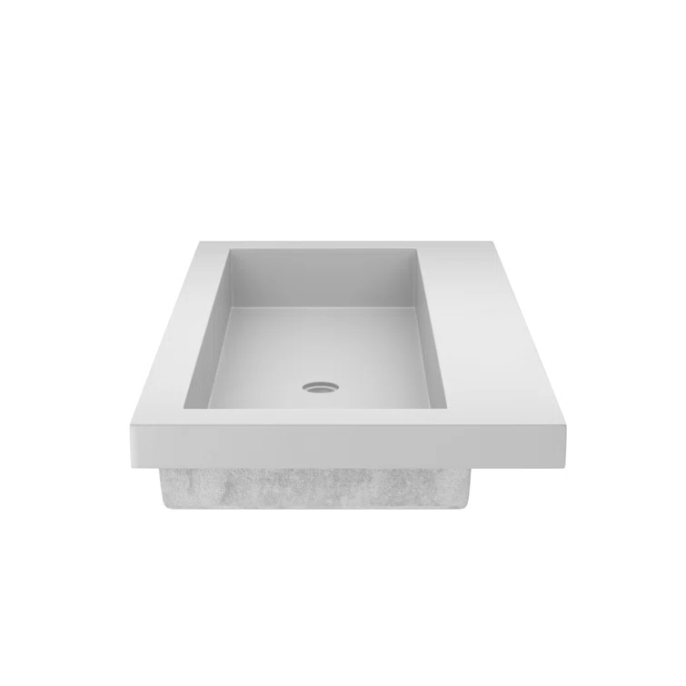 Native Stone Handcrafted Concrete 36" Trough Bathroom Sink