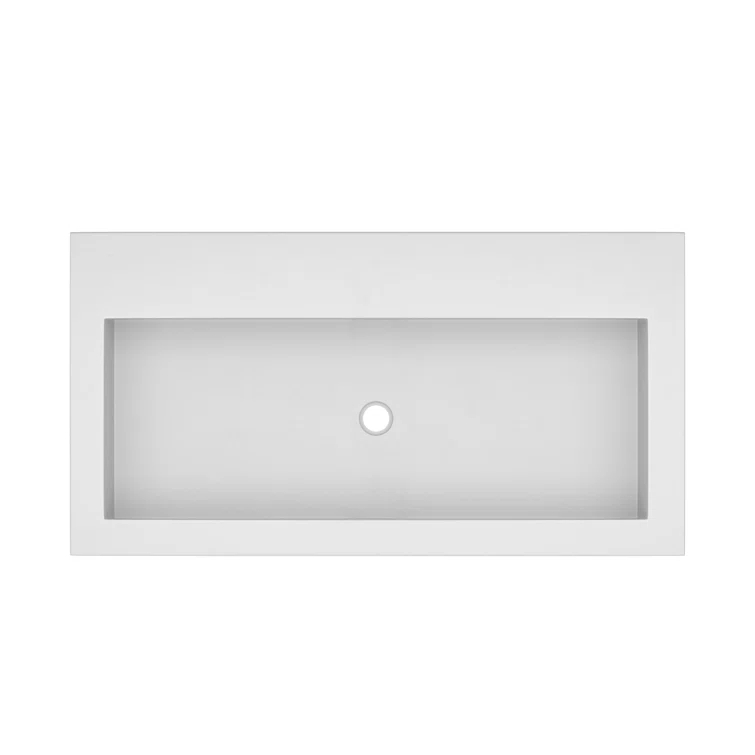 Native Stone Handcrafted Concrete 36" Trough Bathroom Sink