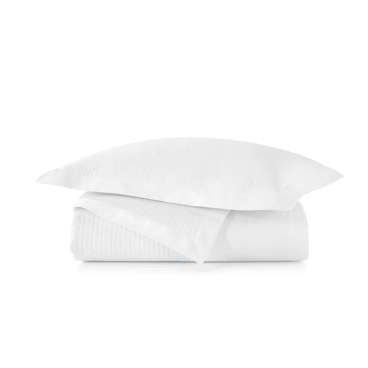 Montauk Queen White Cotton Matelasse Coverlet