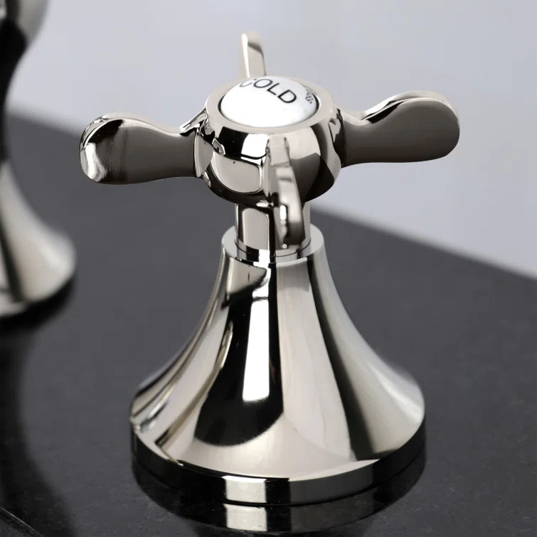 Kingston Brass Essex Two-Handle 3-Hole Deck Mount Widespread Bathroom Faucet with Brass Pop-Up Drain