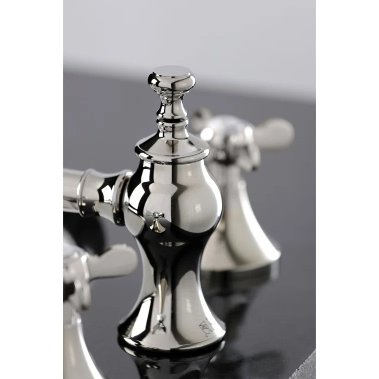 Kingston Brass Essex Two-Handle 3-Hole Deck Mount Widespread Bathroom Faucet with Brass Pop-Up Drain