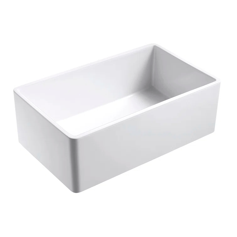Sutton Place Fireclay 32.99" L x 18.11" W Farmhouse Kitchen Sink