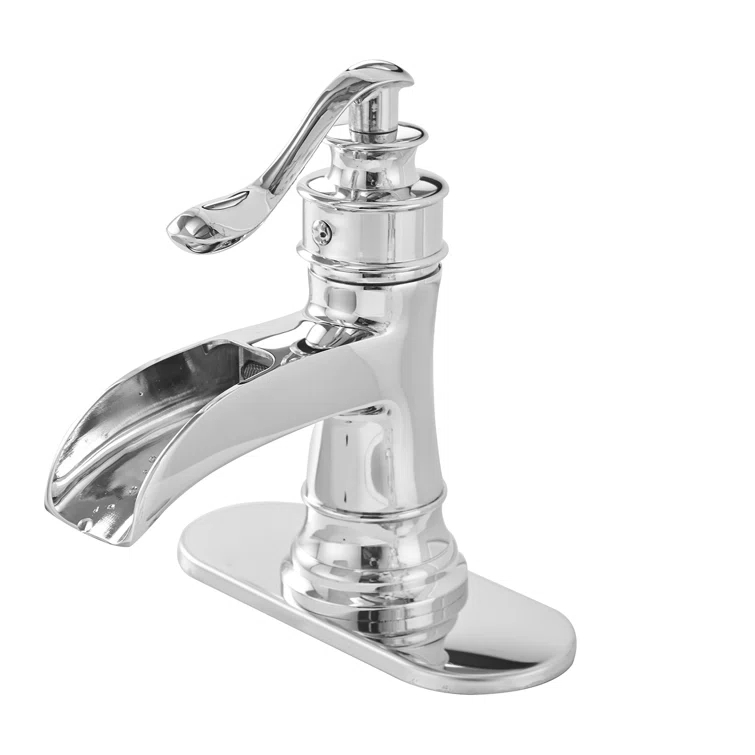 VIBRANTBATH Single-Hole Single-handle Bathroom Faucet with Drain Assembly YZJ9556-C-2