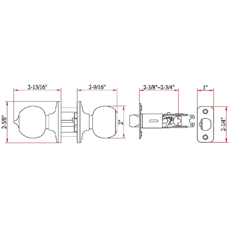 Ball Keyed Entry Door Knob