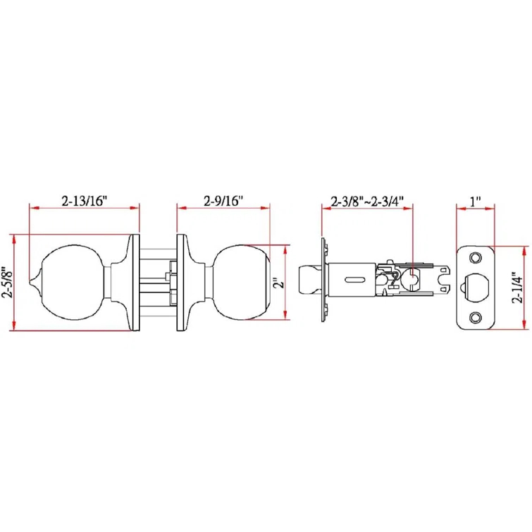Ball Keyed Entry Door Knob